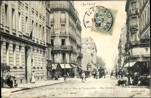 Ak Paris XVII, Rue de Tocqueville, Rue Jouffroy