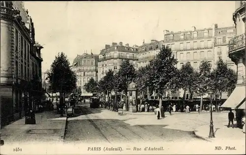 Ak Paris XVI Passy, Rue d'Auteuil