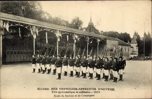 Ak Paris XVI Passy, Werk der Orphans-Apprentis von Auteuil, Turnfest 1912
