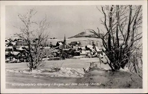 Ak Geising Altenberg im Erzgebirge, Panorama, Winter