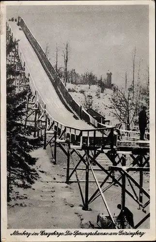 Ak Altenberg im Erzgebirge, die Sprungschanze am Geisingberg