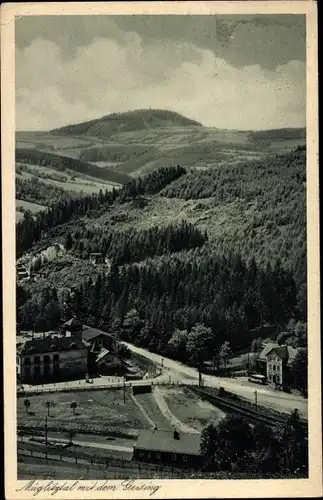 Ak Altenberg im Osterzgebirge, Müglitztal mit dem Geising, Panorama