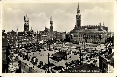 Ak København Kopenhagen Dänemark, Rathausplatz