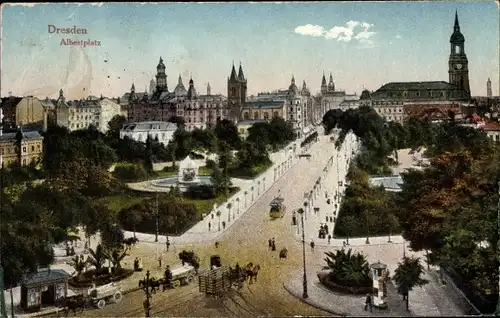 Ak Dresden Neustadt, Albertplatz