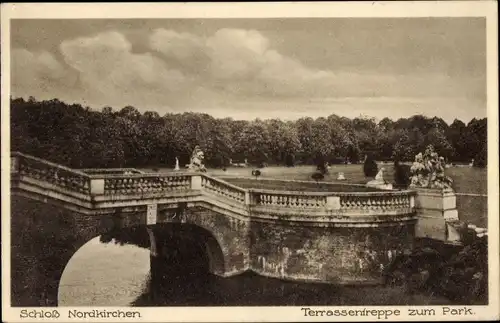 Ak Nordkirchen in Westfalen, Schloss, Terrassentreppe zum Park