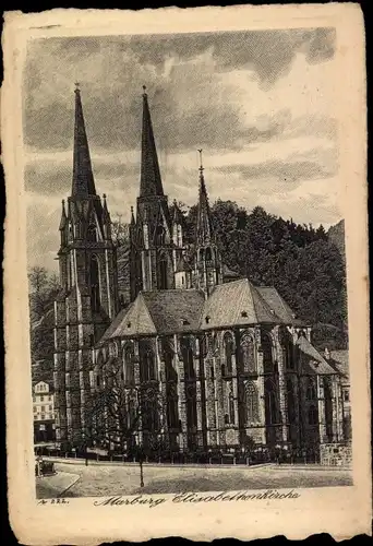 Ak Marburg an der Lahn, Elisabethenkirche