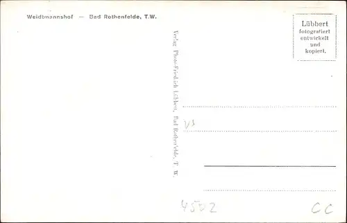 Ak Bad Rothenfelde am Teutoburger Wald, Weidtmannshof