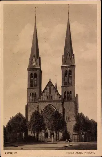 Ak Herne im Ruhrgebiet Westfalen, Herz Jesu Kirche