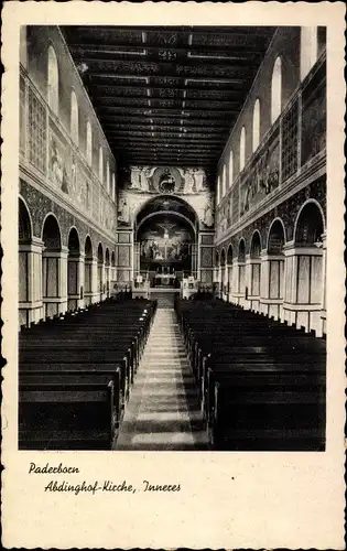 Ak Paderborn in Westfalen, Abdinghofkirche, Innenansicht