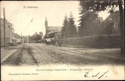 Ak Sint Antonius Zoersel Flandern Antwerpen, Blick auf das Dorf, Pfarrhaus