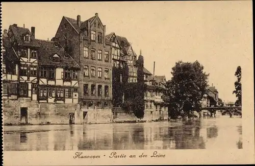 Ak Hannover in Niedersachsen, Leine, Fachwerkhäuser