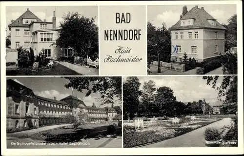 Ak Bad Nenndorf Niedersachsen, Haus Hachmeister, Hotel Esplanade, Gr. Schwefelbadehaus, Sonnengarten