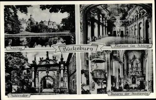 Ak Bückeburg im Kreis Schaumburg, Festsaal im Schloss