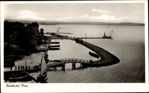 Ak Steinhude Wunstorf, Steinhuder Meer, Brücke, Weitblick