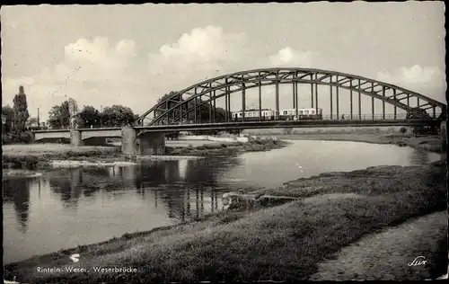 Ak Rinteln an der Weser, Weserbrücke