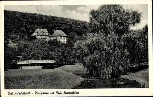 Ak Bad Salzdetfurth in Niedersachsen, Parkpartie, Haus Sonnenblick