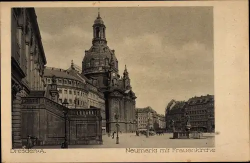 Ak Dresden, Neumarkt mit Frauenkirche