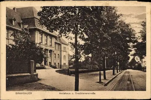 Ak Brambauer Lünen in Westfalen, Amtshaus und Brechtenerstraße