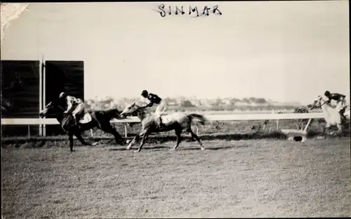 Foto Ak Alexandria Ägypten, Pferderennsport, Jockeys