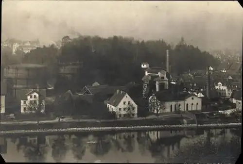 5 alte Fotos Gaswerkbau der Firma Didier, diverse Ansichten