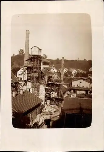 5 alte Fotos Gaswerkbau der Firma Didier, diverse Ansichten