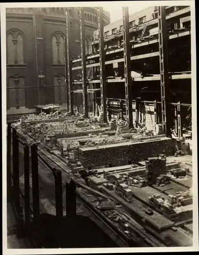 Foto Hamburg Mitte Grasbrook, Gaswerk im Bau, Baustelle, Firma Didier 1928