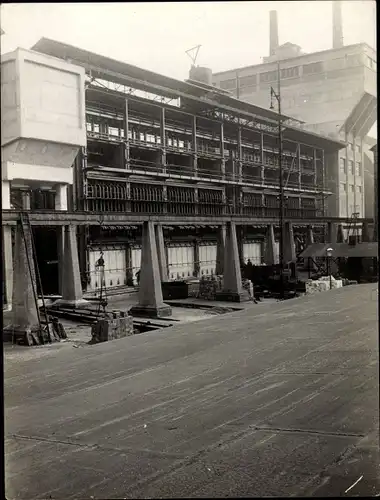 Foto Hamburg Mitte Grasbrook, Gaswerk im Bau, Baustelle, Firma Didier 1928