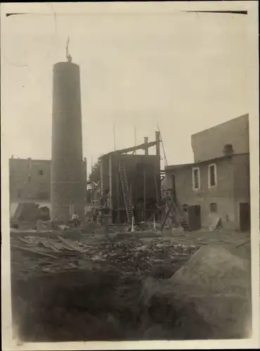 Foto Iława Deutsch Eylau Westpreußen, Gaswerk im Bau, Baustelle, Firma Didier, 1925