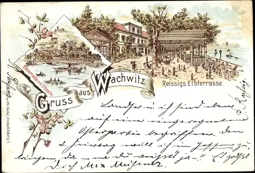 Litho Dresden Wachwitz, Reissigs Elbterrasse