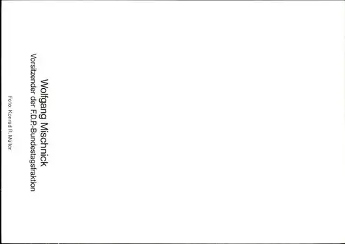 Ak Politiker Wolfgang Mischnick, FDP, Portrait, Autogramm