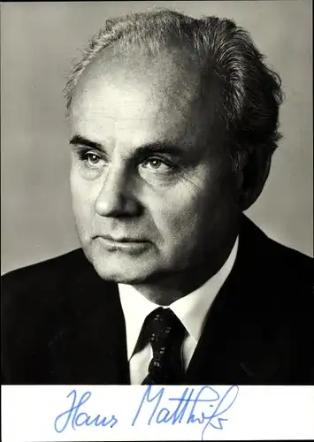 Ak Hans Matthöfer, Politiker, Portrait, Autogramm
