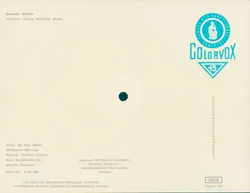 Schallplatten Ak Sänger Hartmut Eichler, Colorvox