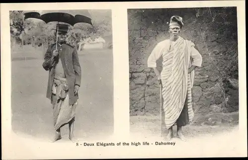 Ak Dahomey Benin, Zwei Elegante