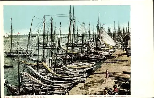 Ak Nassau Bahamas, Flotte der Schwammtaucher im Hafen