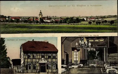 Ak Kleinwerther Werther Thüringen, Gasthaus zur Erholung, Saal, Gesamtansicht