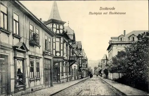 Ak Brotterode in Thüringen, Marktplatz, Marktstraße