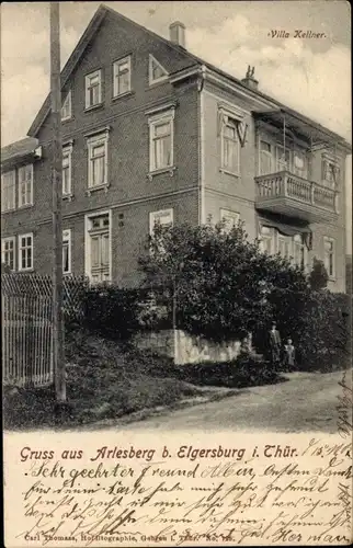 Ak Arlesberg Geraberg in Thüringen, Wohnhaus, Straßenpartie