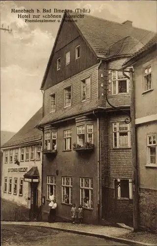 Ak Manebach Ilmenau im Ilm Kreis Thüringen, Hotel zur schönen Aussicht