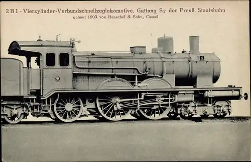 Ak Deutsche Eisenbahn, Preußische Staatsbahn, Dampflok Gattung S 7