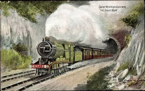 Künstler Ak Britische Eisenbahn, Great Western Railway, The Great Bear, Dampflok