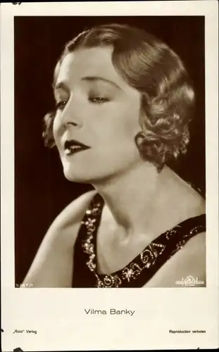 Ak Schauspielerin Vilma Banky, Portrait