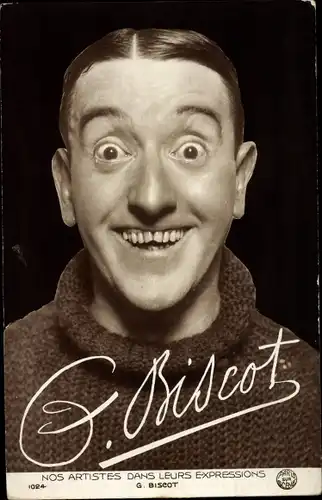 Ak Schauspieler G. Biscot, Portrait, Autogramm