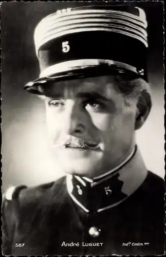 Ak Schauspieler Andre Luguet, Portrait, Uniform mit Hut