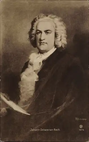 Künstler Ak Rumpf, Komponist Johann Sebastian Bach, Portrait