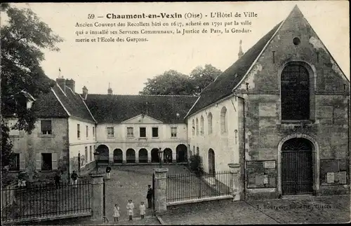 Ak Chaumont en Vexin Oise, Rathaus