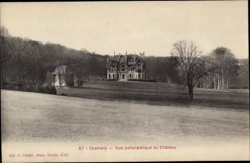 Ak Chambly Oise, Panoramablick auf das Schloss