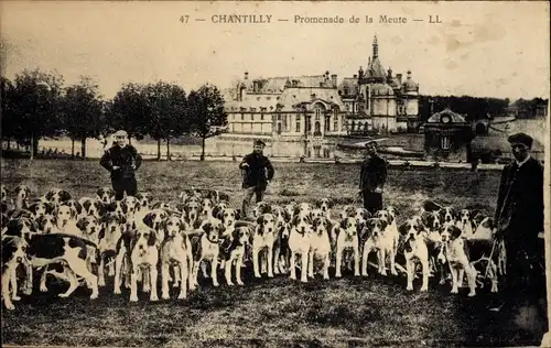 Ak Chantilly Oise, Promenade de la Meute