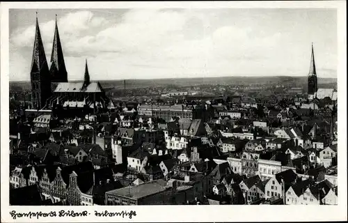 Ak Hansestadt Lübeck, Teilansicht, Marienkirche