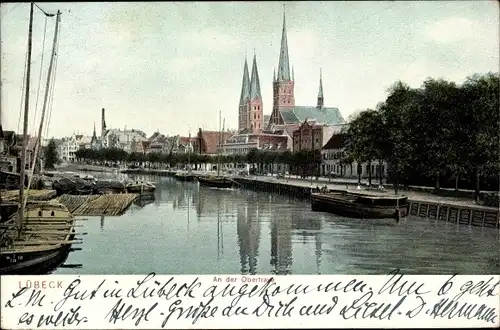 Ak Hansestadt Lübeck, An der Obertrave