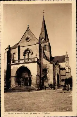 Ak Marle sur Serre Aisne, Kirche